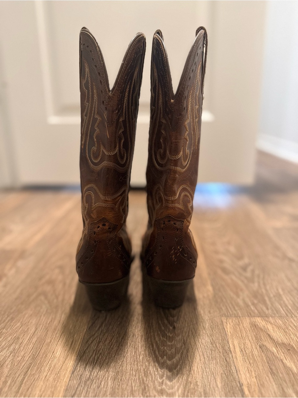 Ariat Brown Leather Western Heeled Cowboy Boots - Picture 3 of 5